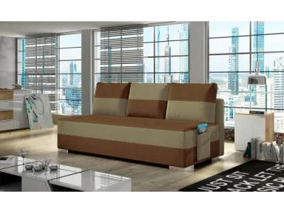 NABBI Adria rozkladacia pohovka s úložným priestorom hnedá / svetlohnedá