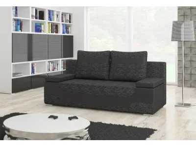 NABBI Aosta rozkladacia pohovka s úložným priestorom čierna