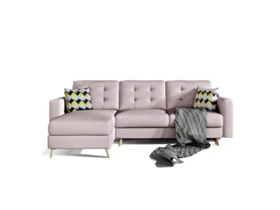 Detail produktu NABBI Aveza L/P rohová sedačka s rozkladom a úložným priestorom ružová (Soro 61) / vzor (Zigzak 53)