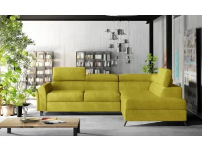 NABBI Korense P rohová sedačka s rozkladom a úložným priestorom žltá