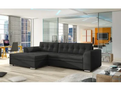 Detail produktu NABBI Caltanis L rohová sedačka s rozkladom čierna