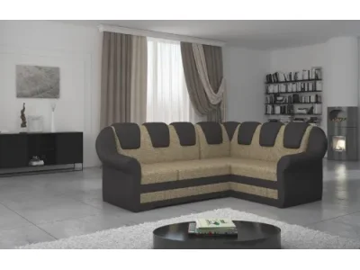 Detail produktu NABBI Latino II P rohová sedačka s rozkladom a úložným priestorom cappuccino / tmavohnedá