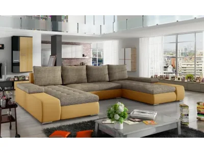 NABBI Melfi L/P rohová sedačka u s rozkladom a úložným priestorom cappuccino / svetlohnedá