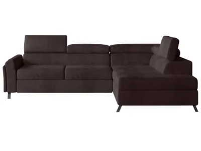 Detail produktu NABBI Korense P rohová sedačka s rozkladom a úložným priestorom tmavohnedá (Kronos 06)