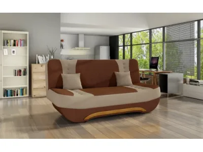 NABBI Ella II rozkladacia pohovka s úložným priestorom hnedá / béžová