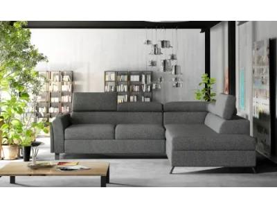 NABBI Korense P rohová sedačka s rozkladom a úložným priestorom tmavosivá (Inari 96)