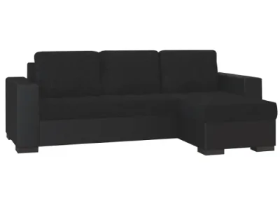 Detail produktu NABBI Novara L/P rohová sedačka s rozkladom a úložným priestorom čierna (Sawana 14) / čierna (Soft 11)