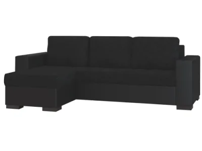 Detail produktu NABBI Novara L/P rohová sedačka s rozkladom a úložným priestorom čierna (Sawana 14) / čierna (Soft 11)