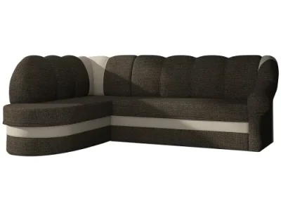 Detail produktu NABBI Belluno L rohová sedačka s rozkladom a úložným priestorom hnedá / béžová