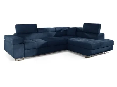 Detail produktu NABBI Almero P rohová sedačka s rozkladom a úložným priestorom tmavomodrá