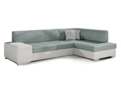 Detail produktu NABBI Ferol P rohová sedačka s rozkladom a úložným priestorom mentolová / biela