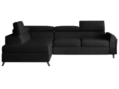 Detail produktu NABBI Korense L rohová sedačka s rozkladom a úložným priestorom čierna (Soro 100)