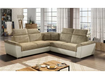 NABBI Feraro L/P rohová sedačka s rozkladom a úložným priestorom cappuccino / béžová