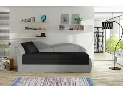 NABBI Arco L rozkladacia pohovka čierna / svetlosivá