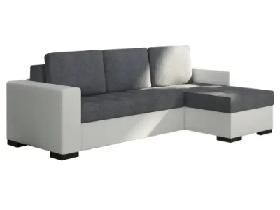 Detail produktu NABBI Novara L/P rohová sedačka s rozkladom a úložným priestorom sivá (Sawana 05) / biela (Soft 17)
