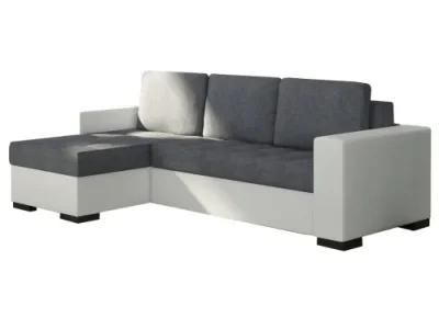 Detail produktu NABBI Novara L/P rohová sedačka s rozkladom a úložným priestorom sivá (Sawana 05) / biela (Soft 17)
