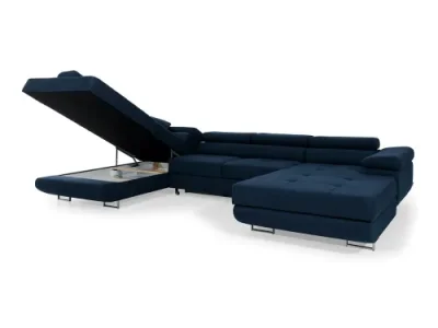 Detail produktu NABBI Rossano U L rohová sedačka u s rozkladom svetlosivá / biela