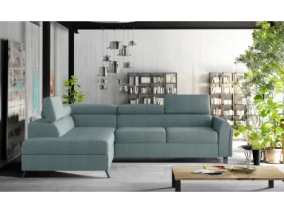 NABBI Korense L rohová sedačka s rozkladom a úložným priestorom mentolová (Solar 70)