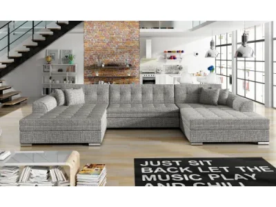 NABBI Valver U L/P rohová sedačka u s rozkladom sivá (Berlin 01)