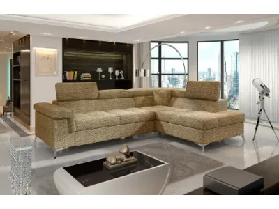 NABBI Enna P rohová sedačka s rozkladom a úložným priestorom cappuccino