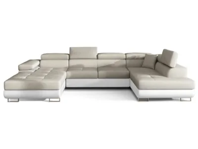 Detail produktu NABBI Rossano U P rohová sedačka u s rozkladom béžová / biela