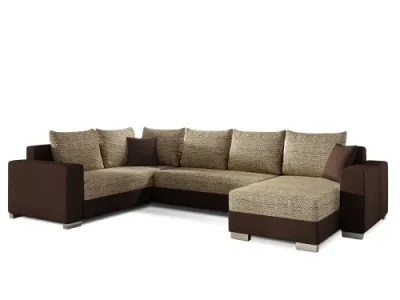 Detail produktu NABBI Mariano L rohová sedačka u s rozkladom a úložným priestorom cappuccino / tmavohnedá