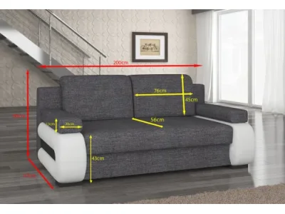 Detail produktu NABBI Limia rozkladacia pohovka sivá (Berlin 01) / biela (Soft 17)