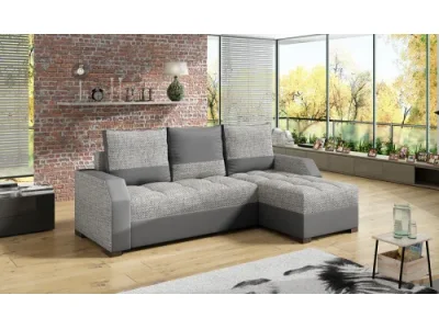 NABBI Asti L/P rohová sedačka s rozkladom a úložným priestorom sivá