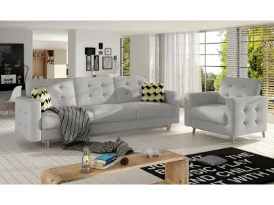 NABBI Aveza 3+1 rozkladacia sedacia súprava svetlosivá / vzor