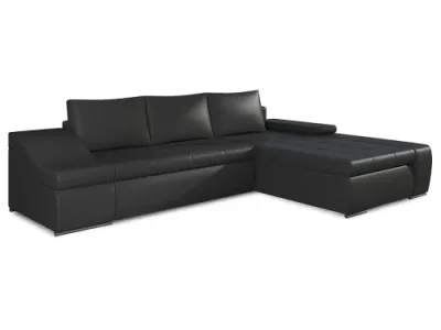 Detail produktu NABBI Oristano P rohová sedačka s rozkladom a úložným priestorom čierna (Soft 11)