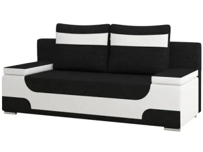 Detail produktu NABBI Aosta rozkladacia pohovka s úložným priestorom čierna / biela