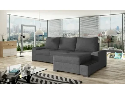 NABBI Nettuno P rohová sedačka s rozkladom a úložným priestorom sivá