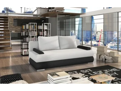 NABBI Marao rozkladacia pohovka biela / čierna