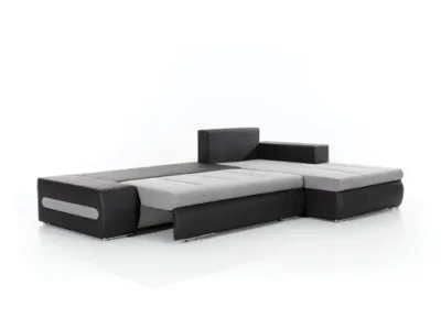 Detail produktu NABBI Otelo P rohová sedačka s rozkladom a úložným priestorom tmavosivá / sivá