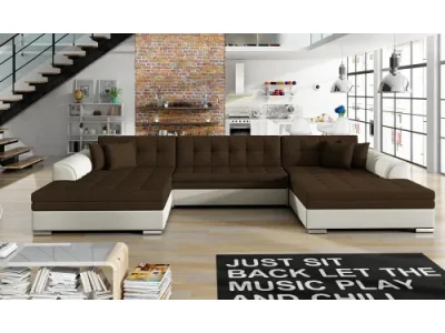 NABBI Valver U L/P rohová sedačka u s rozkladom hnedá / béžová