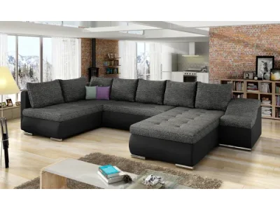 Detail produktu NABBI Grosseto L rohová sedačka u s rozkladom a úložným priestorom čierna (Berlin 02) / čierna (Soft 11)