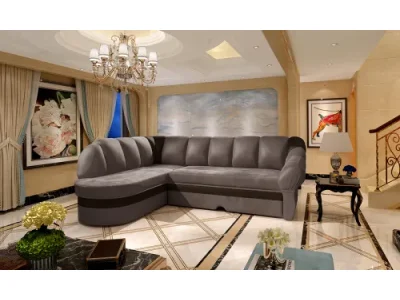 NABBI Belluno L rohová sedačka s rozkladom a úložným priestorom hnedá / tmavohnedá