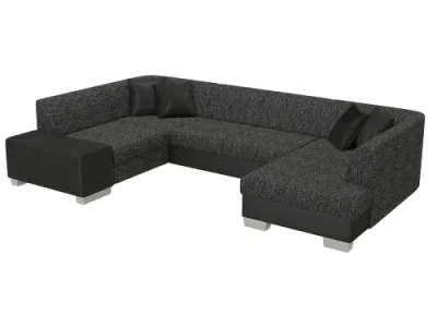 Detail produktu NABBI Halvega L rohová sedačka u s rozkladom a úložným priestorom čierna (Berlin 02) / čierna (Soft 11)
