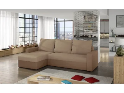 NABBI Lucca L/P rohová sedačka s rozkladom a úložným priestorom béžová / svetlohnedá