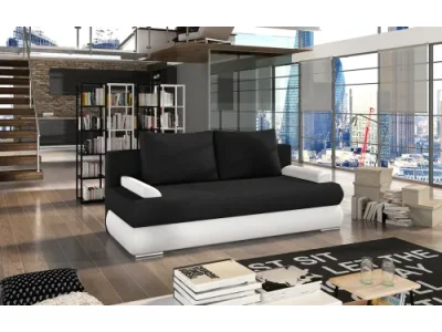 NABBI Marao rozkladacia pohovka čierna (Sawana 14) / biela (Soft 17)