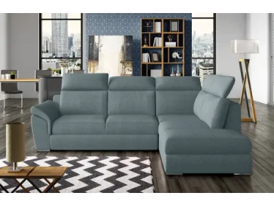 NABBI Leren P rohová sedačka s rozkladom a úložným priestorom mentolová