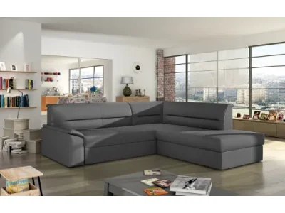 Detail produktu NABBI Estrela P rohová sedačka s rozkladom a úložným priestorom sivá (Soft 29)