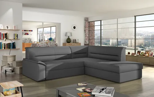 NABBI Estrela P rohová sedačka s rozkladom a úložným priestorom sivá (Soft 29)