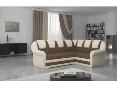 NABBI Latino II P rohová sedačka s rozkladom a úložným priestorom hnedá / béžová