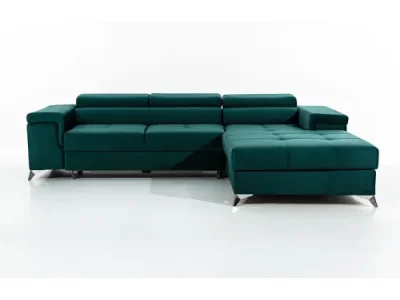 Detail produktu NABBI Rosino P rohová sedačka s rozkladom a úložným priestorom tmavozelená