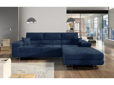 NABBI Alkazar P rohová sedačka s rozkladom a úložným priestorom tmavomodrá