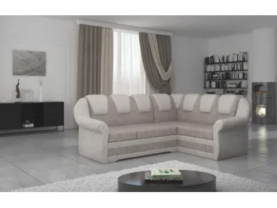 NABBI Latino II P rohová sedačka s rozkladom a úložným priestorom svetlohnedá / béžová