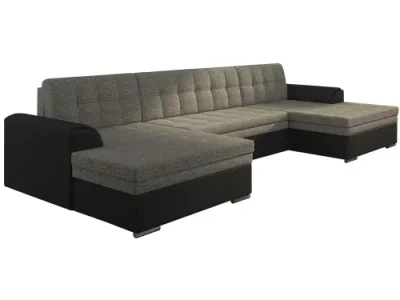 Detail produktu NABBI Valver U L/P rohová sedačka u s rozkladom sivá (Berlin 01) / čierna (Soft 11)