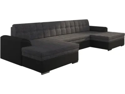 Detail produktu NABBI Valver U L/P rohová sedačka u s rozkladom sivá (Sawana 05) / čierna (Soft 11)