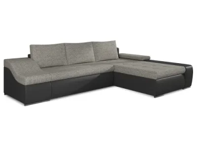 Detail produktu NABBI Oristano P rohová sedačka s rozkladom a úložným priestorom sivá / čierna